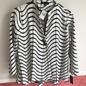 Yushi polyester Black White Summer Jacket Sz M
